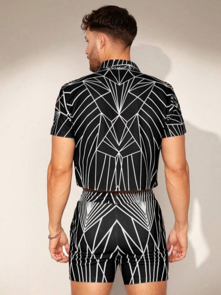 Bonga Boys Men's Digital Printed Loose Sleepwear Shirt & Short Set